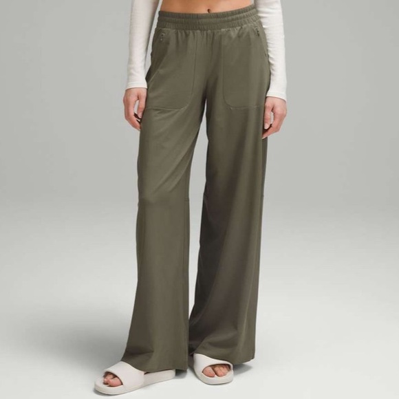 ❤️ Lululemon Swift Wide-Leg Mid-Rise Pant *Full Length Army Green Size 6